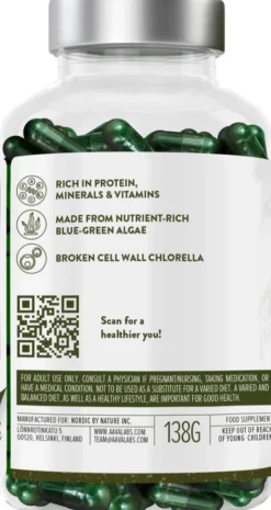 Aavalabs Spirulina & Chlorella Komplex Vegan 200 Kapseln