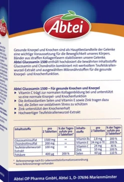Abtei Glucosamin 1500 30 Tabletten