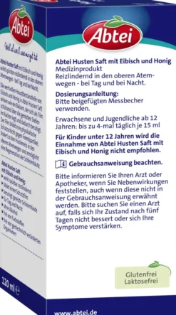 Abtei Husten Saft Eibisch Honig 120 ml