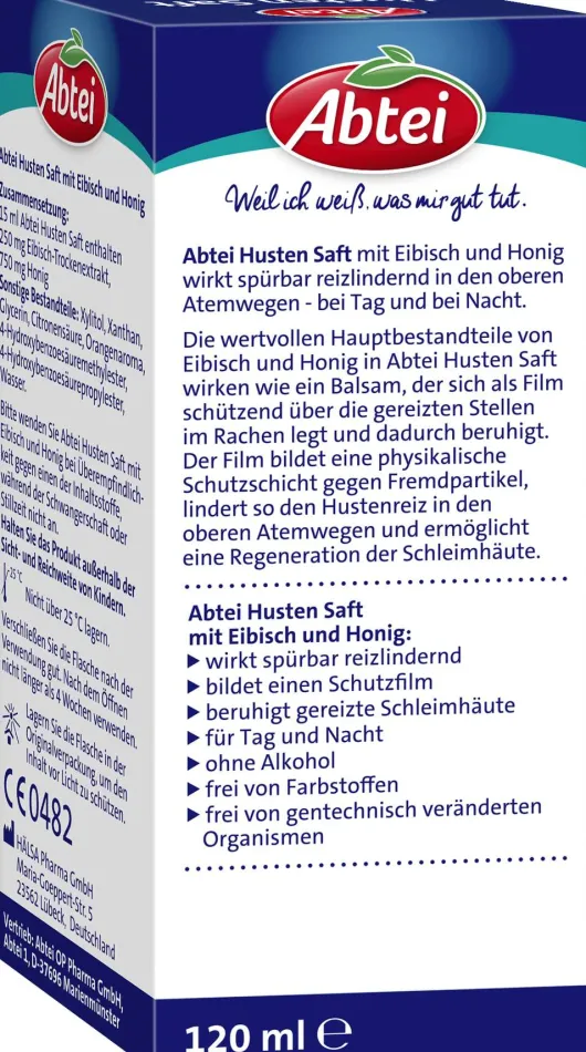 Abtei Husten Saft Eibisch Honig 120 ml