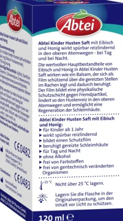 Abtei Kinder Husten Saft Eibisch und Honig 120 ml