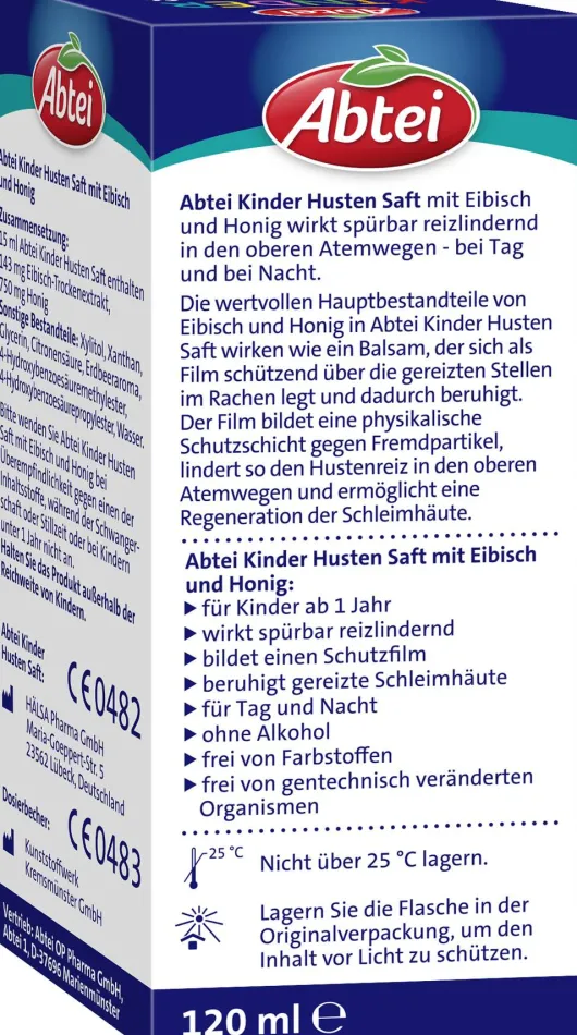 Abtei Kinder Husten Saft Eibisch und Honig 120 ml