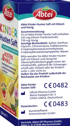 Abtei Kinder Husten Saft Eibisch und Honig 120 ml