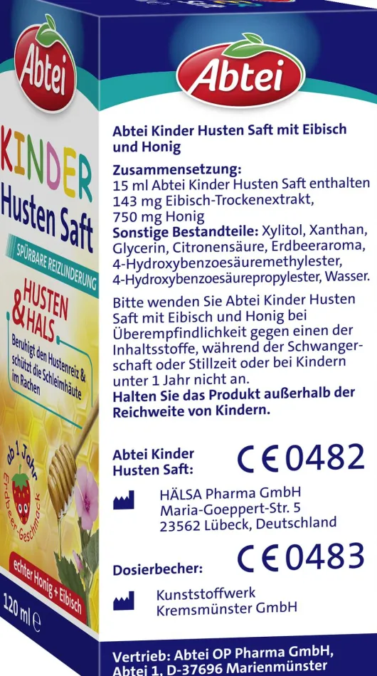 Abtei Kinder Husten Saft Eibisch und Honig 120 ml