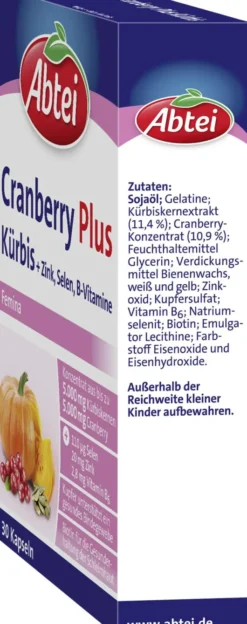 Abtei Kürbis Plus Cranberry 30 Kapseln