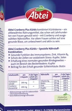 Abtei Kürbis Plus Cranberry 30 Kapseln