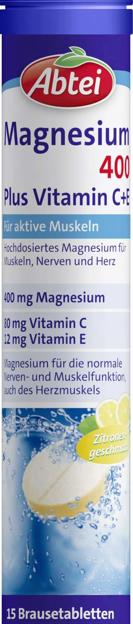 Abtei Magnesium 400 Plus Vitamin C + E Brausetabletten 15...