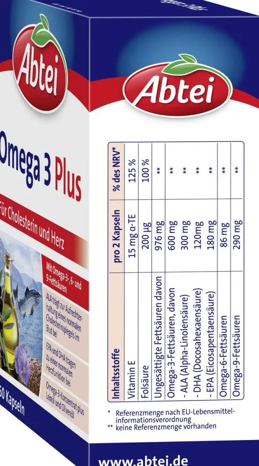 ABTEI Omega-3 Plus Kapseln TF 60 Stück