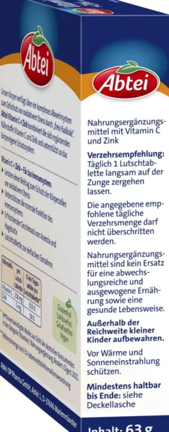 Abtei Vitamin C Plus Zink Lutschtabletten