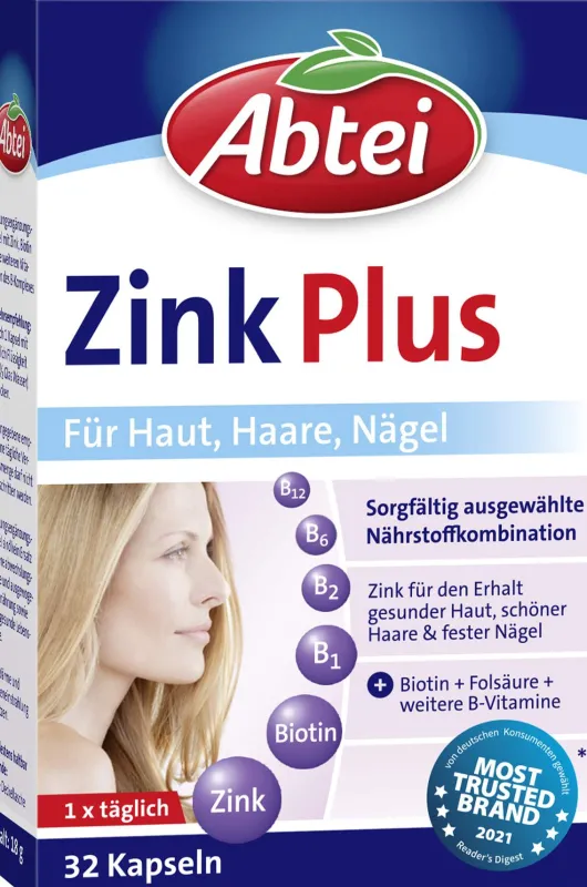 Abtei Zink Plus Naehrstoff 32 Kapseln
