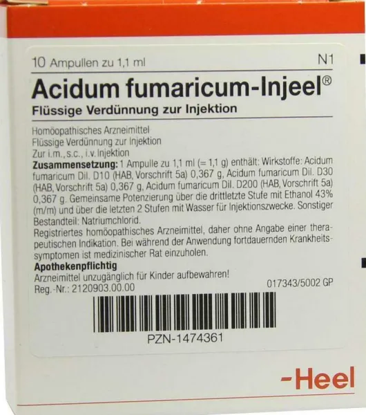 Acidum Fumaricum Injeel 1,1 ml 10 Ampullen