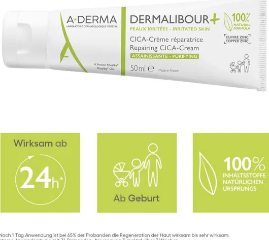 A-Derma Dermalibour+ Cica Reparierende Creme 50 ml