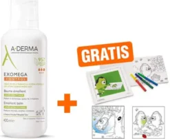 A-Derma Exomega Control Balsam rückfettend 400 ml + gratis Malbuch