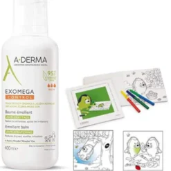 A-Derma Exomega Control Balsam rückfettend 400 ml + gratis Malbuch