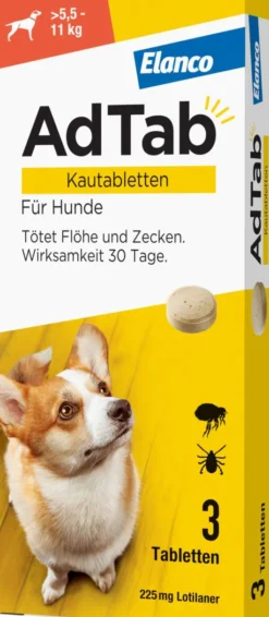 AdTab 225 mg für mittelgroße Hunde (5,5-11 kg) 3 Kautabletten