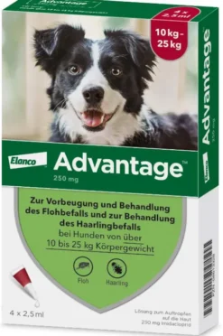 Advantage 250 Lösung für Hunde 10 - 25 kg 4 Einzeldosispipetten