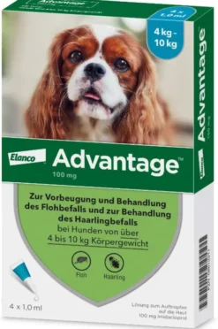 Advantage 100 Lösung für Hunde 4 - 10 kg 4 Einzeldosispipetten