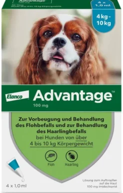 Advantage 100 Lösung für Hunde 4 - 10 kg 4 Einzeldosispipetten