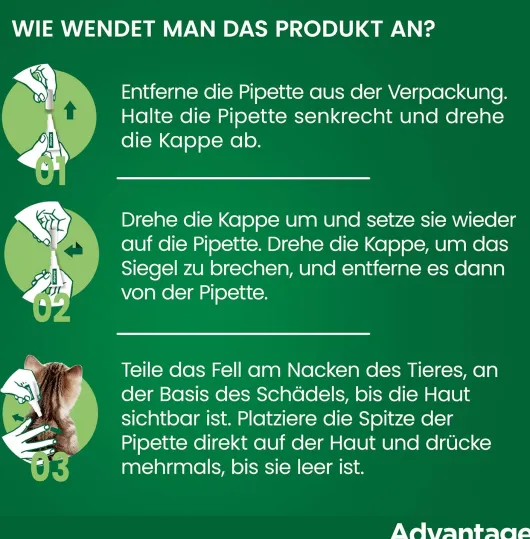 Advantage 80 mg für Katzen und Zierkaninchen über 4 kg 4 x 0,8 ml Lösung