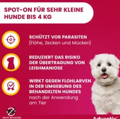 Advantix Spot-On Hund bis 4 kg 4 x 0,4 ml Lösung
