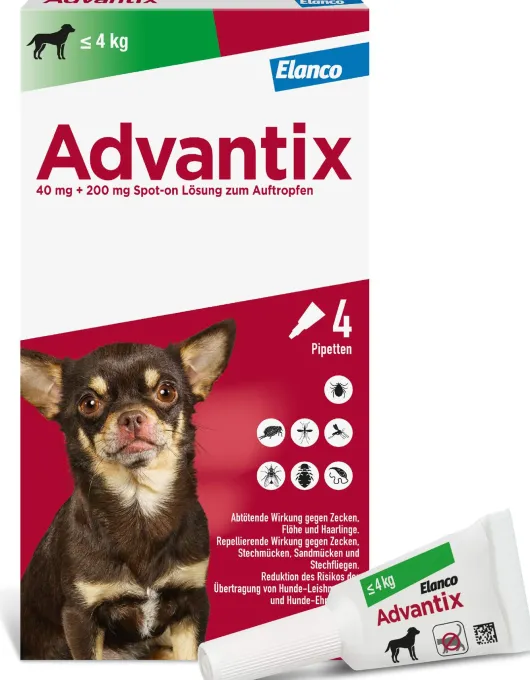 Advantix Spot-On Hund bis 4 kg 4 x 0,4 ml Lösung