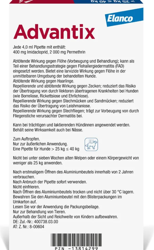 Advantix Spot-On Hund 25-40 kg 4 x 4 ml Lösung