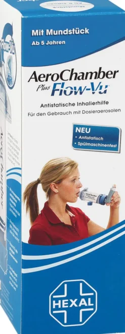 Aerochamber Hexal Mit Mundstück Für Erwachsene und Kinder