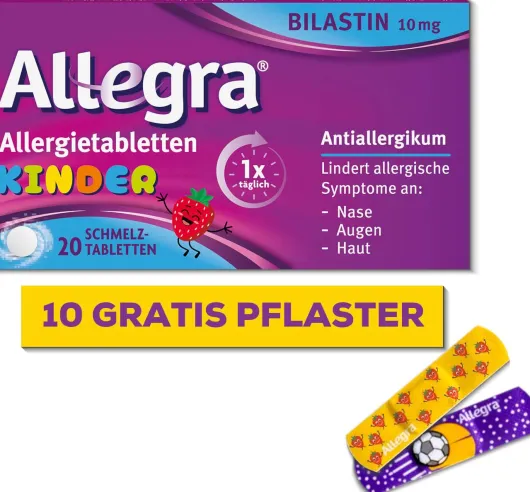 Allegra Allergietabletten Kinder 20 Stück + gratis 10 Pflaster