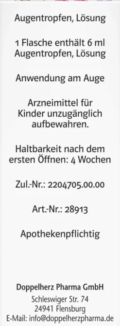 Allergo - Azelind 0,5 mg pro ml Doppelherz Pharma 6 ml Augentropfen
