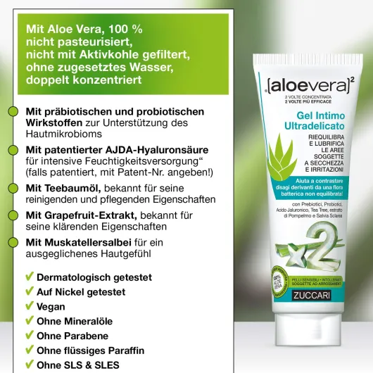 Aloevera Gel Intim Sanft Feuchtgel Zuccari 80 ml