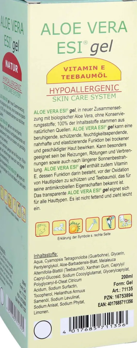 Aloe Vera Gel Mit Vitamin E und Teebaumöl Bio 200 ml