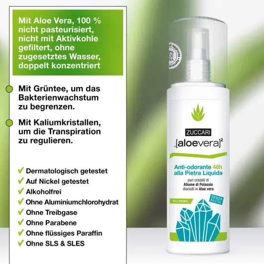 Aloe Vera Kristall-Deo 48 H Spray Zuccari