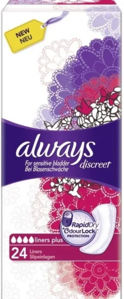 Always Discreet Inkontinenz Liner Plus 24 Binden