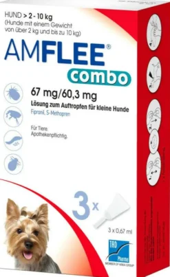 Amflee Combo 67 mg - 60,3 mg Spot-On Lösung Für Kleine Hunde 2...