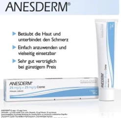 Anesderm 5 X 5 G Creme Plus 10 Pflaster
