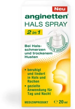 Anginetten Halsspray 2 in 1 Erwachsene 20 ml Spray