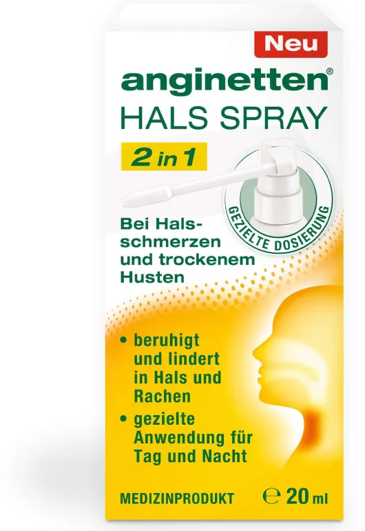 Anginetten Halsspray 2 in 1 Erwachsene 20 ml Spray