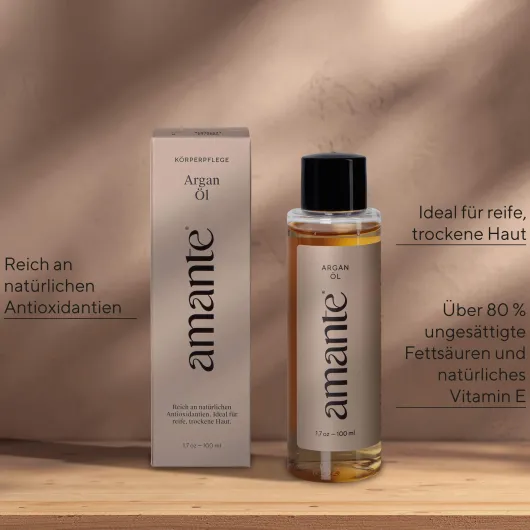 Arganöl 100 % Rein Hautpflegeöl Amante 100 ml