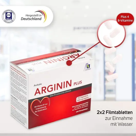 Arginin plus Vitamin B1+B6+B12+Folsäure 240 Filmtabletten