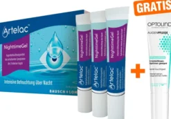 Artelac Nighttime 3x10g Augengel + gratis Optolind Empfindl. Haut Augenpflege 15 ml
