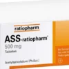 ASS Ratiopharm 500 mg 100 Tabletten