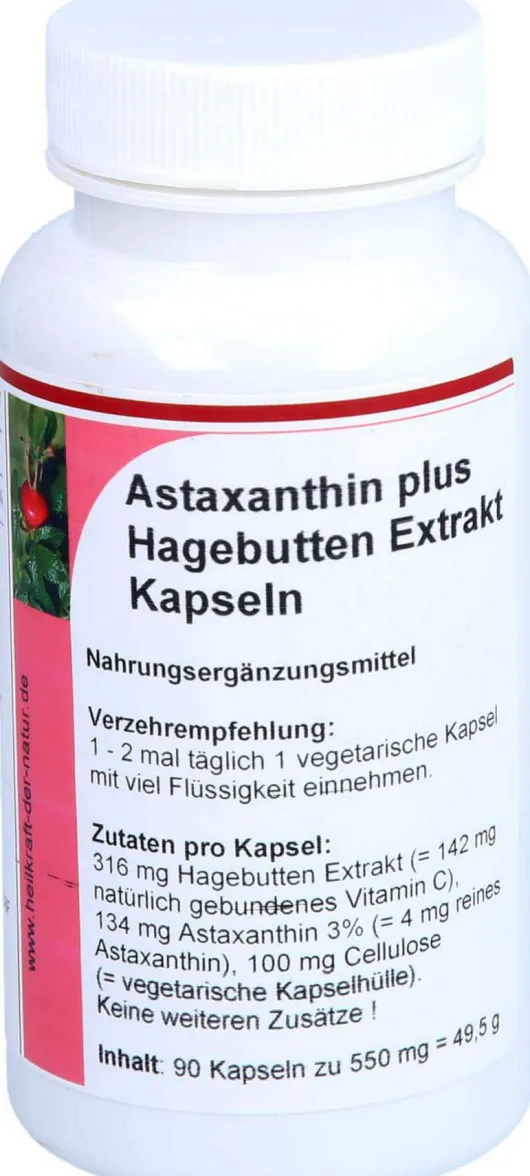 Astaxanthin 4 mg Plus Hagebutten Extrakt Kapseln 90 Stück