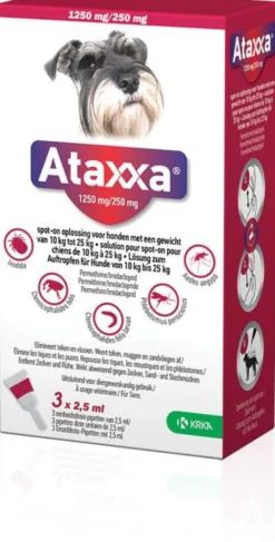 Ataxxa 1250 mg-250 mg Lösung zum Auftropfen für Hunde von 10-25 kg 3 Pipetten