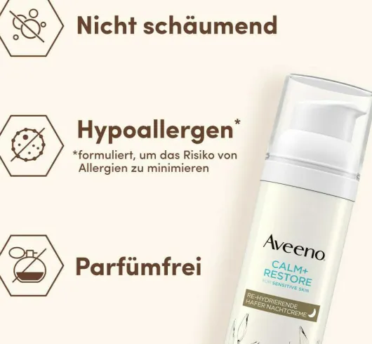 Aveeno Calm+ Restore Re-Hydrierende Hafer Nachtcreme 50 ml