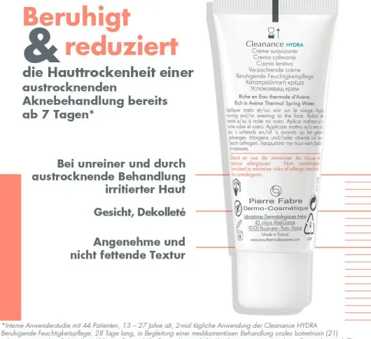 Avene Cleanance Hydra Beruhigende Feuchtigkeitspflege 40 ml Creme