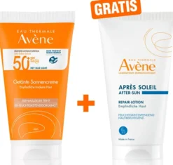 Avene Getönte Sonnencreme SPF 50+ 50 ml + gratis Repair - Lotion nach der Sonne 50 ml