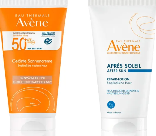 Avene Getönte Sonnencreme SPF 50+ 50 ml + gratis Repair - Lotion nach der Sonne 50 ml