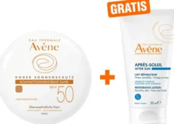 Avene Kompaktsonnencreme SPF 50 sand 10 g Creme + gratis Repair - Lotion nach der Sonne 50 ml