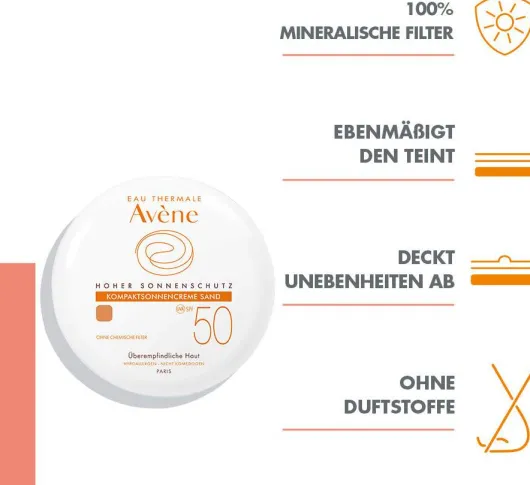 Avene Kompaktsonnencreme SPF 50 sand 10 g Creme