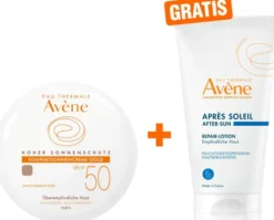 Avene Kompaktsonnencreme SPF 50 Gold 10 g Creme + gratis Repair - Lotion nach der Sonne 50 ml